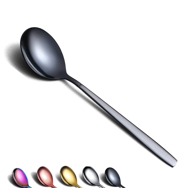 Berglander 6 Spoons, Stainless Steel Dinnerware, Polished Modern Spoons and Dishwasher Safe Spoon Set