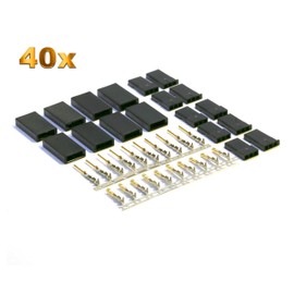 VUNIVERSUM 40x Pairs Premium Servo Plugs Gold-Plated JST-SH Gold Connectors Compatible with JR Graupner Servo Crimp Set Pins Male Female Gold Plug RC Model Making