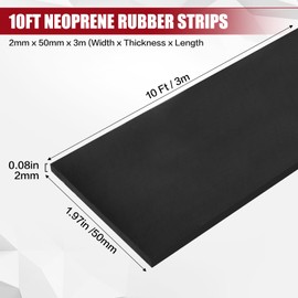Neoprene Rubber Strips, Rubber Mat, Solid Rubber Plate for Flooring, Seals, Vibration Protection, Non-Slip, DIY Sealing and Shock Absorption (Red Tape, 2 mm x 50 mm x 3 m)