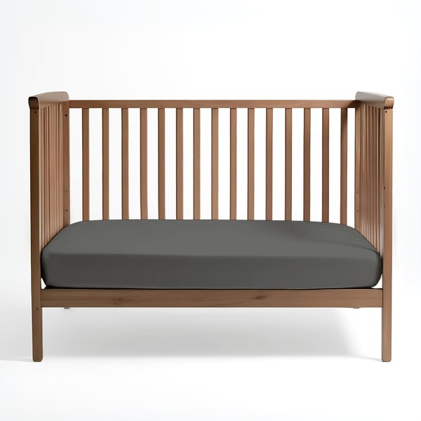 Pizuna Crib Fitted Sheet 40 x 90 cm, Dark Grey,