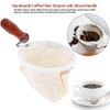 Reusable Washable Flannel Cloth Handmade Coffee Filter Strainer with Wood