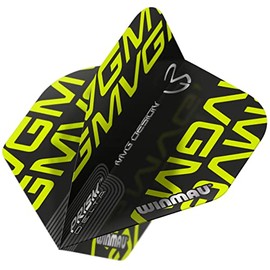 WINMAU Prism Delta Michael Van Gerwen MvG Black Extra Thick Dart Flights - 1 Set per Pack (3 Flights in Total)