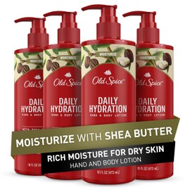 Old Spice Daily Hydration Hand & Body Lotion for Men with Shea Butter, 24/7 All Day Hydration, 16 fl oz (Pack of 4)