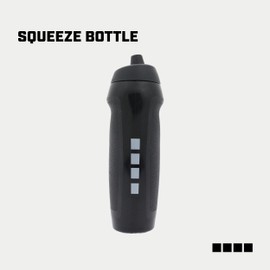 Capelli Sport Sports Water Bottle, Plastic Squeeze Water Bottle with Easy Open Nozzle and Grip Panels, Black, 18.5oz