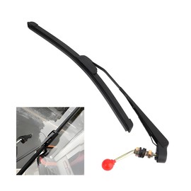 Sandfren UTV Windshield Wiper Kit, 15.7" Hand Operated Manual Rubber Vehicle Windscreen Wiper Blade with Arm, ATV Replacement Accessories, Compatible with UTV ATV Golf Cart