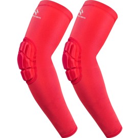 HOPEFORTH 2PCS Padded Elbow Sleeves Compression Arm Protective Support