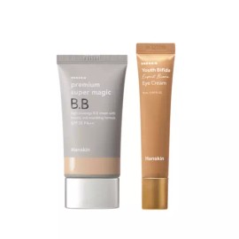 Hanskin 한스킨 프리미엄 수퍼매직 비비크림 SPF35 45g+비피다 아이크림15ml 세트 Hanskin Premium Super Magic BB Cream SPF35 45g + Bifida Eye Cream 15ml Set [Magic BB + Eye Cream [B0011689]]