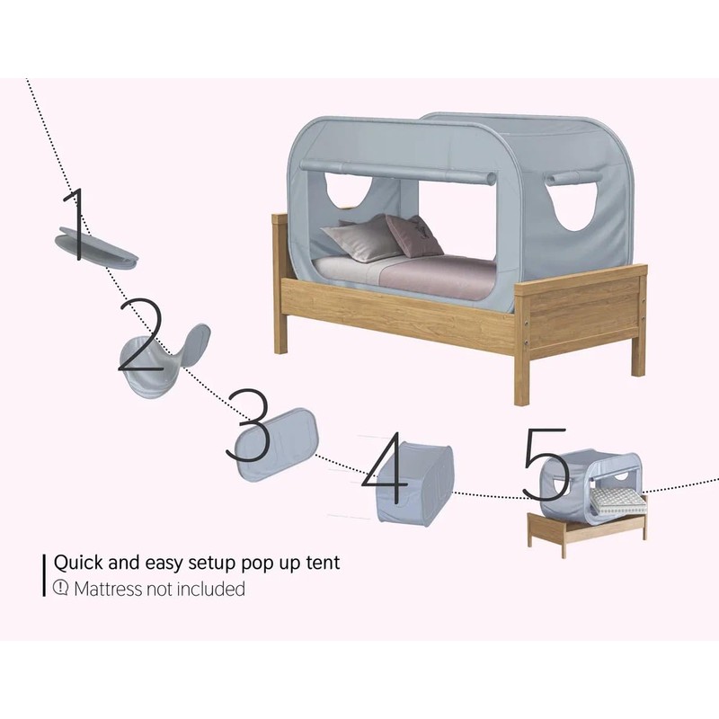 Skywin TidyFriend Twin Bed Tent, Pop-Up Privacy Canopy & Tent