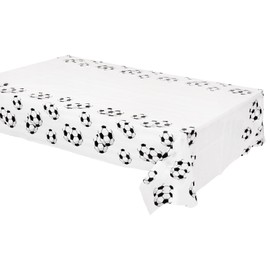 108*180cm Football Table Cloth Party Decorations Disposable, White Football Soccer Party Tablecloths,GOAL World Cup Soccer Design Football Party Decorations for Fans,Sport Game,Kids Boys party Supply