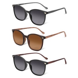 LADEESSE 3 Pack Reading Sunglasses for Women & Men, UV400 Sun Readers Glasses Spring Hinge Outdoor Sunglasses-175