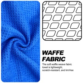 MAGOLFIN Small Magnetic Golf Towel with Clip, Microfiber Waffle Design - Industrial Strength Magnet for Glof Balls, Golf Bags, Carts Clubs - Blue
