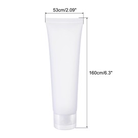 PATIKIL 100 ml squeeze tube, 15 pack, empty cosmetic jars with hinged lid for travel, frosty