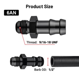 EVIL ENERGY 6AN Male to 1/2" Barb Push on Fitting Adapter Aluminum