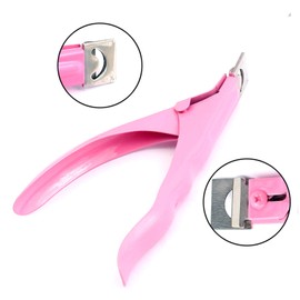 LAJA IMPORTS 1 PCS Acrylic UV Gel False Nail TIP Clipper Cutter Trimmer Cuticle Nipper Cutter Pusher Remover Manicure Tool (Pink)