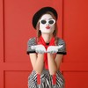 Zhanmai French Mime Artist Costume Set for Women Red Beret