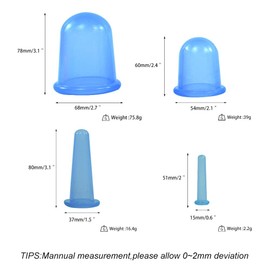 Finever Silicone Cupping Therapy Sets Anti Cup Massager Vacuum Suction for Treatment - Amazing Cellulite 4Cup