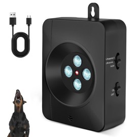 Anti Bell Gerät Hunde, 4 Sendern Wiederaufladbares Antibell für Hunde, Antibell für Kleine Mittel Große Hunde, 33Fuß Automatisch Antibell Ultraschall Gerät Sicher Hundebellen Stoppen Innen Draußen