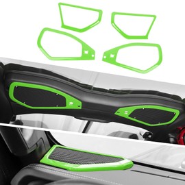 Jimen for JL/JT Speaker Cover, 4PCS A Pillar Speaker & Roof Top Speaker Trim Cover Interior Accessories Compatible with Jeep Wrangler JL JLU & Jeep Gladiator JT 2024+ (Green)