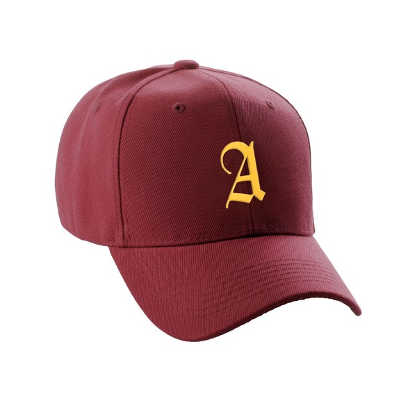 Daxton Structured Baseball Hat Cap Curved Visor Old English Font