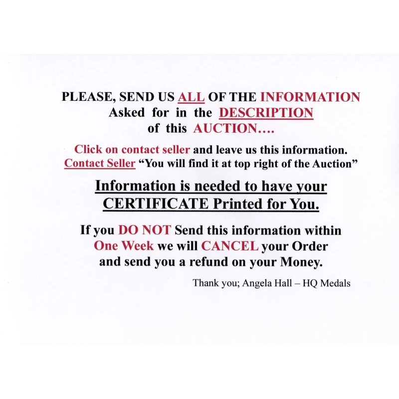 United States Army Retirement replacement certificate