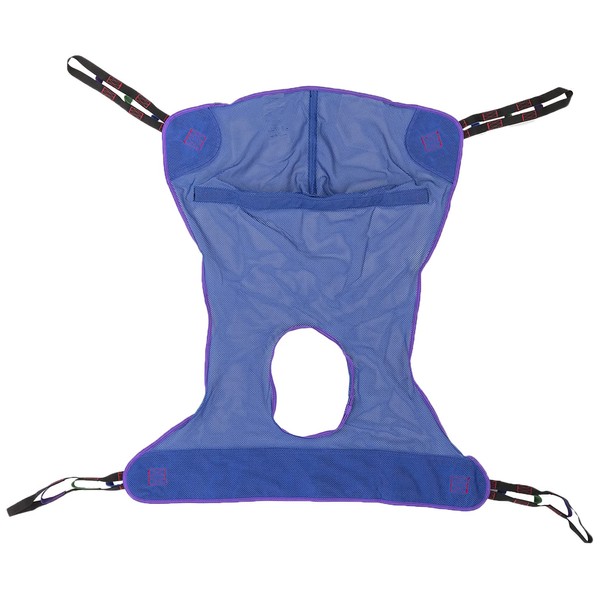 Invacare Full Body Sling with Commode Opening for Patient Lifts, Medium, Polyester, R114,Binding; Purple, Body; Blue