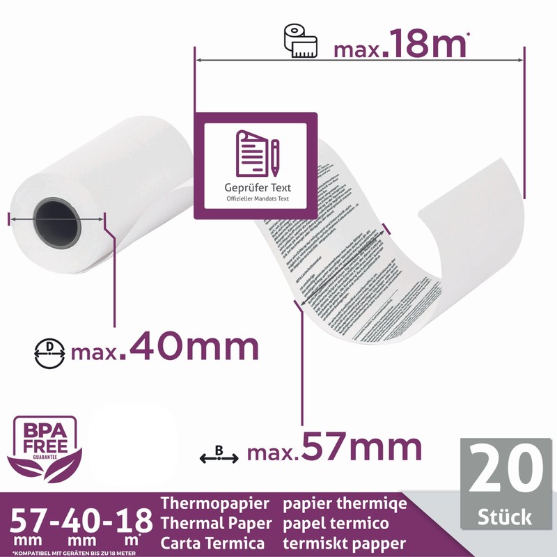 Ec- Thermal Rolls 57 mm x 18 m x 12