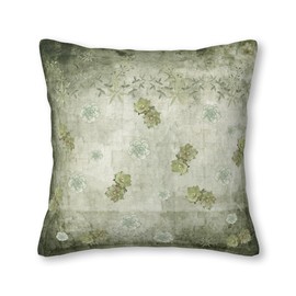 YAJUFANG Sage Green Wallflowers Velvet Throw Pillow Covers Sofa Pillowcase Car Square Throw Pillowcases Home Decoration 18x18Inch, Style 4, WXB6666
