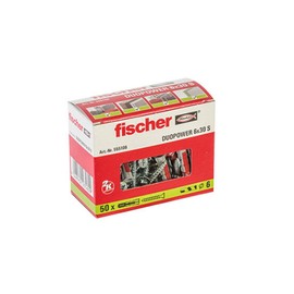 fischer 555106 DUOPOWER Wallplug, Red/Gray, 6x30 mit Schraube