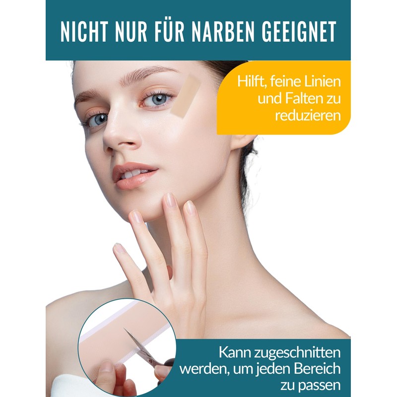 Silikon Narbenpflaster(4cm x 300cm), Wiederverwendbar Silikonpflaster für C-Section-Narben, Operationsnarben, Verbrennungsnarben