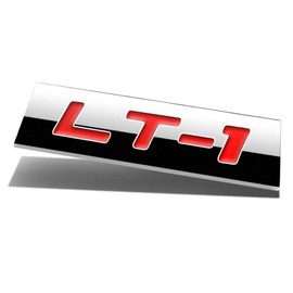 Auto Dynasty Chrome Finish Metal Emblem LT1 Badge (Red Letter)