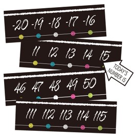 COCHIE Number Line Bulletin Board Border - 20 to 120 Classroom Decorations for Wall Total 34ft, Math Number Lines Border Strips Learning Poster Supplies for Students, Teachers (Blackboard)