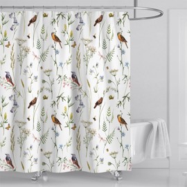 mefound Shower Curtain Waterproof & Mould Resistant Premium Hotel Quality Polyester Bathtub Curtain Weighted Hem & Rust-Proof Grommets 180 x 180 cm with 12 Hooks