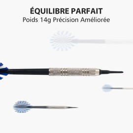 Pack of 12 Darts with Plastic Tip, Soft Darts Set, with 100 Plastic Dart Tips for Interchanging Electronic Dartboard, Professional Soft Darts