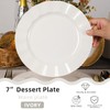 NZVCN 72 Pack Ivory Plastic Plates, 7" Disposable Wave Salad/Dessert