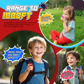 Spider Rechargeable Walkie Talkies for Kids: 3 Pack Kids Walkie-Talkies Toys for 3 4 5 6 7 8 9 Year Old Boys Gifts Family Camping Toy for Boy Kid Age 3-5 5-7 7-9, 2 Way Radio Boy Gift