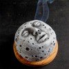 ZORZA 1Pcs Cute Moon Incense Burner Unique Moon Face Incense