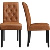 Yaheetech Upholstered Dining Chairs Set of 2 Modern Leather Parsons