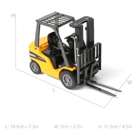 Risopen Forklift Toy 1:50 Metal Rod Forklift Model Mini Engineering Car Toy for Adults and Children