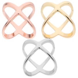 Operitacx 3pcs Elegant Metal Scarf Rings Clips X Shaped Scarf Buckles for Cardigans and T Shirts 21mm Inner Diameter K and Rose Colors Small Scarf Clips for Women