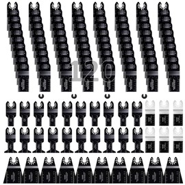 Hanida 120 Pcs Oscillating Saw Blades Metal, Multitool Blades for Wood Plastics, Quick Release Oscillating Tool Blades fit Fein Multimaster Porter Cable Black Bosch Decker Dremel Ryobi Milwaukee