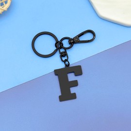 Initial Letter Keychain for Handbag Wallet Purses Backpack Monogram Letter Keychain Letter F Alphabet Keyring Metal Letter Key Ring for Friends Colleague Stainless Steel Letter Pendant Car Keyring