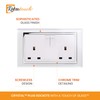Retrotouch Crystal 13A 2-Gang DP Switched Plug Socket White Glass