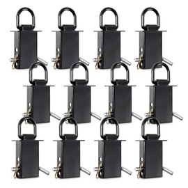 Stake Pocket D Ring Heavy Duty Adjustable Trailer Stake Pocket, Load Limit 5400lbs & 4 Holes for Adjustment, Removable Stake Pocket D-Ring Tie Downs Utility for Flatbed Trucks (Black, 12 Pack)