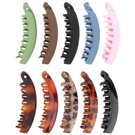 Wanciler Banana Hair Clips large Banana Clip for Thick Hair, 10Pcs Claw Clips for Thick Hair Strong Hold Ponytail Holder