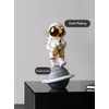 Paimuni Astronaut Figurine Home Decor Resin Spaceman Statue White Gold