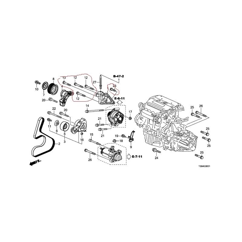 Honda New 12-15 Honda Civic Si 2.4L K24Z7 right engine