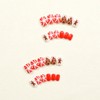 Christmas Glue on Nails - Short Oval Winter False Nails