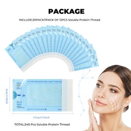Mikabila (02)240pcs Kollagen Seidenfäden, Kollagen Seidenfäden für Seidenfaden Lifting Fadenlifting zur Hautstraffung, Resorbierbarer Kollagenfaden,Saugfähiger Kollagenfaden für Gesichtslift
