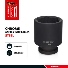 Teng Tools 15MM 1/2 Inch Drive DIN 6 Point Metric Short Reach Stubby Chrome Molybdenum Impact Socket | Low Profile | Mechanic Tool | Hand Tool - 920715-C