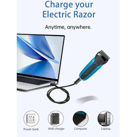 Type-C Charger Adapter for Braun Electric Series 3/XT Serle s/Series 5/Series 7/Series 9/Hc Series/Silk-epil5&7&9/BG Series Razor,WUNIAK USB-C Charging Converter for Braun Razor，(1 Pack)